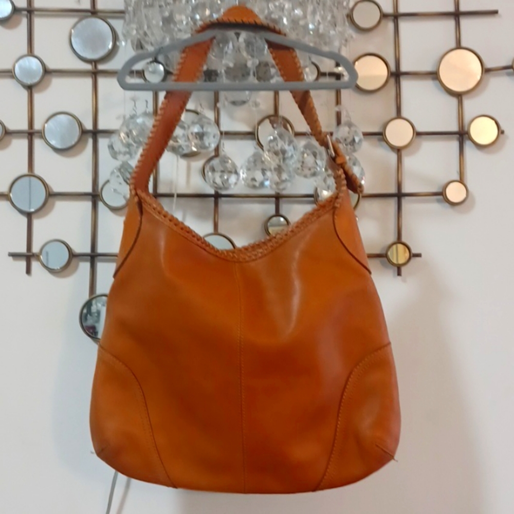 TALBOTS CARAMEL BROWN SOFT LEATHER SHOULDER BAG